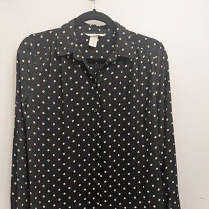 Black and white polka dot blouse